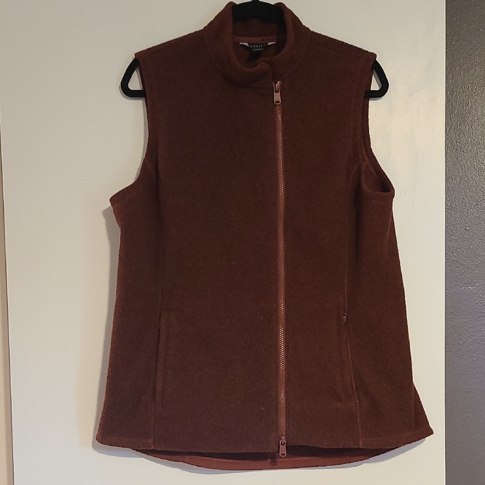 Athleta Fleece Sleeveless Vest Rust